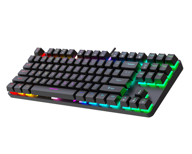 87 Key Metal Mechanical Keyboard RGB Luminous Green Axis Office Home Game Mechanical Keyboard Wholesale