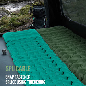 Matelas pneumatique de <span class=keywords><strong>camping</strong></span> ultraléger avec oreiller intégré et gonfleur, matelas de couchage à pompe à <span class=keywords><strong>pied</strong></span> pour le <span class=keywords><strong>camping</strong></span>, la randonnée en voiture et les voyages - Product Image 2