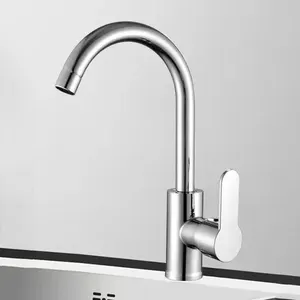 Modern Chromed Brushed Nickel Single Handle Mixer Chrome faucet kitchen deck mounted cheap tall sink kitchen faucet