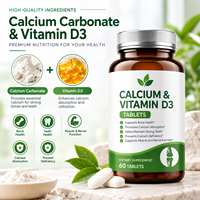 Comprimés de Carbonate de Calcium + Vitamine D3 |   Complément de calcium |   Marque privée OEM ODM |   60 comprimés