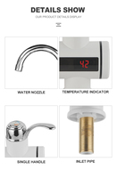Chauffe-eau électrique à eau chaude et froide à double usage, chauffage instantané 3000W, affichage numérique LED, robinet, élément chauffant en acier inoxydable, IPx4