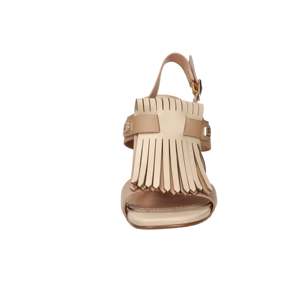 Sandales à talons Laura Biagiotti pour femme, beige, talon de 8 cm, taille 40, détail à franges - Product Image 3