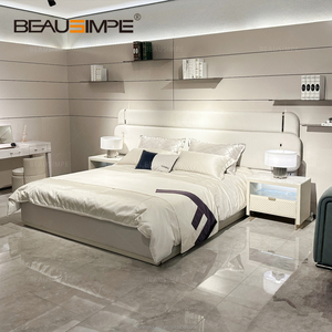 Ensemble de <span class=keywords><strong>lit</strong></span> king-size de luxe italien, tête de <span class=keywords><strong>lit</strong></span> haute rembourrée avec grandes têtes de <span class=keywords><strong>lit</strong></span>, meubles de chambre design - Product Image 3