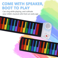 Wholesale Roll up Plastic Piano-37-Key Rainbow Customizable Keyboard for Children's Music Enlightenment Portable Learning Fun