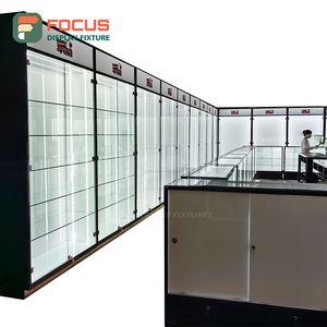 ตู้โชว์ร้านขายบุหรี่สมัยใหม่ ตู้ไม้กระจกพร้อมไฟ LED ตู้โชว์ยาสูบ - Product Image 6