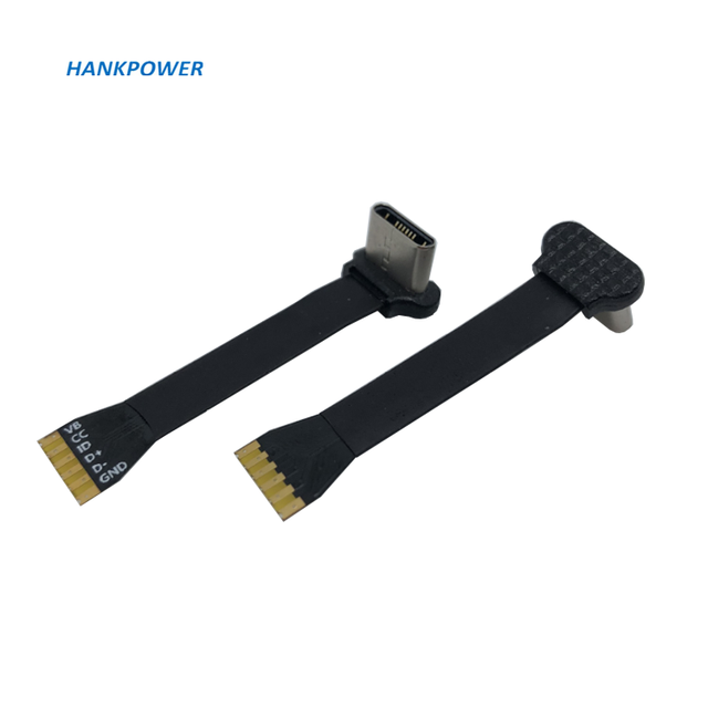 Right Angle USB C Plug FPC 6 Pin Flat Cable Type C Male Wireless Charging FPV USB Cable Socket