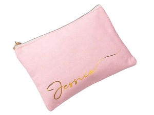 Pochette de voyage en toile de coton personnalisable avec logo imprimé pour maquillage, cosmétiques, crayons et articles de toilette – Vente en gros - Product Image 3