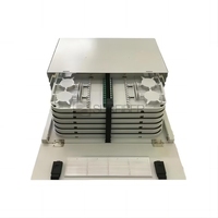 Caja de Distribución de Fibra Óptica FTTH ODF 1U 5G de 19/21 Pulgadas SURFIBER con Panel de Conexiones y Puertos SC/LC/FC/ST para 8 Bandejas de Empalme