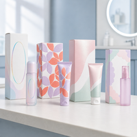 Boîte cadeau en papier artistique avec logo personnalisé, pliable, adaptée aux soins de la peau, aux cosmétiques, aux bougies, aux parfums, aux tasses isothermes, style féminin tendance