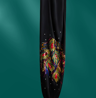 Nouvelle conception Uniforme d'arts martiaux de compétition à manches longues en imitation soie brodée