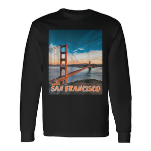 Camiseta de manga larga del puente Golden Gate de San Francisco, diseño de cielo azul - Product Image 2
