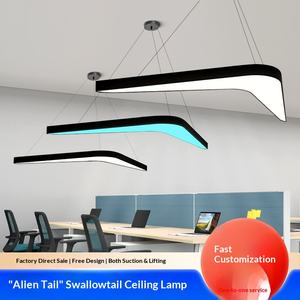 Lámparas Colgantes LED Comerciales de Acero Inoxidable con Control Táctil, Diseños Únicos, Forma de Flecha de Cola de Golondrina, para Gimnasios y Salas de Juegos - Product Image 1