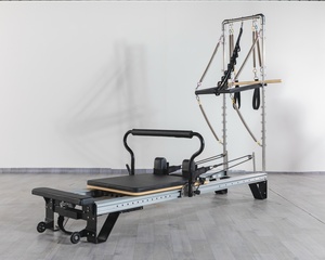 Machine de Pilates Reformer portable et réglable en aluminium blanc LUMINE avec barre de repose-pieds <span class=keywords><strong>pour</strong></span> l'<span class=keywords><strong>exercice</strong></span> corporel - Product Image 4