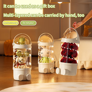 Trong Suốt Nhựa Phim Hoạt Hình Phân Loại Trẻ Em Của Đồ Chơi Lưu Trữ Hộp Búp Bê Sang Trọng Lưu Trữ Với Chuỗi Ánh Sáng - Product Image 5