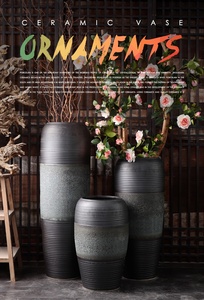 Vase à fleurs en <span class=keywords><strong>poterie</strong></span> chinois, grand vase de fleur, à haute température, de couleur glacée, décoration pour la maison, 1 pièce - Product Image 3