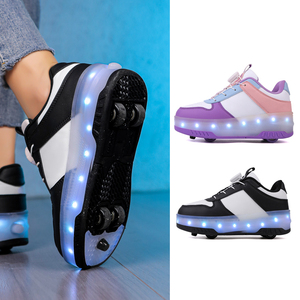 Pattini a Rotelle da <span class=keywords><strong>Bambina</strong></span> con 4 Ruote e Tomaia in Pelle per Attività <span class=keywords><strong>Sportive</strong></span> all'Aperto <span class=keywords><strong>Scarpe</strong></span> per Bambini alla Moda - Product Image 3