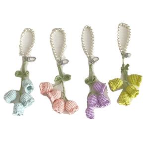 Porte-clés en <span class=keywords><strong>macramé</strong></span> personnalisé style coréen INS Souvenirs de mariage Porte-clés fleur Porte-clés bracelet Porte-clés pour femmes - Product Image 2