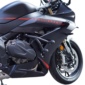 Convient pour QJMOTOR SRK600 <span class=keywords><strong>RS</strong></span>, tête de ressort, tube en acier au carbone givré, anti-chute, pare-chocs modifié épaissi, protection du moteur - Product Image 5