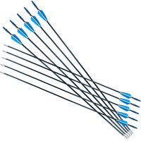 Flèche d'entraînement à l'arbalète classique de 29 pouces en fibre de verre de 6mm avec tête en acier pour le tir à l'arc des enfants et des adolescents