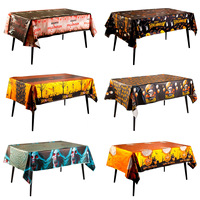 Chemin de table rectangulaire en PEVA anti-taches 4 couleurs, thème Halloween Horreur, tendance, pour la décoration