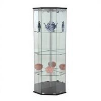 Vitrine moderne en verre trempé avec étagères réglables pour salon, hôtel, appartement et entrée