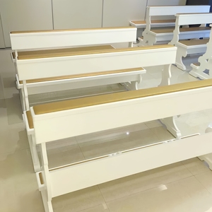 Sillas Modernas de Madera para Iglesia con Cojín y Almohadillas para Arrodillarse, Asientos para Capilla y Auditorio - Product Image 3