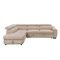 Canapé-lit multifonctionnel en microfibre et éponge, design européen, deux places, en forme de L, vente en gros