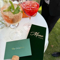 Magnifiques couvertures de menu de mariage personnalisées en velours pour la réception de mariage, menus de mariage pour le dîner
