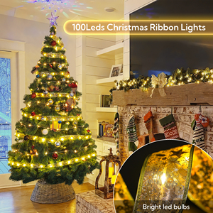 <span class=keywords><strong>Ruban</strong></span> de Noël de 5 m avec lumières LED, <span class=keywords><strong>ruban</strong></span> lumineux féerique, décoration de Noël, lumières LED de Noël pour arbre avec clé - Product Image 2