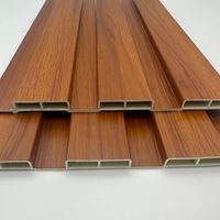 Panneaux muraux en PVC creux préfabriqués 3D, panneaux muraux en PVC rainurés imperméables pour murs humides, décoration intérieure en bambou