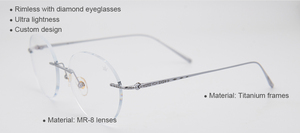 إطار نظارات طبية خفيف الوزن وعصري، نظارات أنيقة بدون إطار للرجال والنساء للعمل والحياة اليومية - Product Image 3