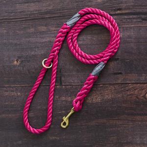 เชือกจูงสุนัขสีเทาสำหรับเช็ดทำมือทำด้วยมือสีชมพูล้วนขายดี - Product Image 1