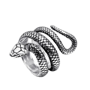 Anelli Gotici Punk Vintage in Acciaio Inossidabile a Forma di Serpente, Anello Avvolgente da Uomo, Vendita all'Ingrosso - Product Image 4