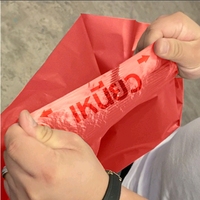 Plastmax Größe L 100% Transparente PP Kunststoff Einweg-Müll-/Abfallsäcke Rote Farbe Recycelte Materialien Folienqualität
