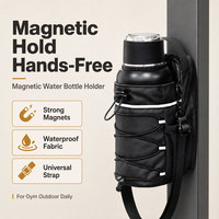 Sac bandoulière magnétique pour bouteille d'eau avec cordon de serrage et bordure réfléchissante pour activités de plein air