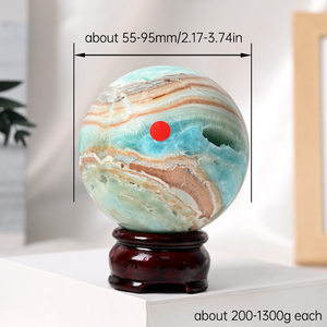 Wholesale Natural Healing <b>Crystal</b> Spheres Polished Quartz Gem Hemimorphite <b>Crystal</b> <b>Ball</b> for Feng Shui Decoration - Product Image 2