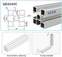 Profilé en aluminium pour ligne d'assemblage de machines de construction GB4040A/B/C/D, extrusion de profilé en aluminium 4040, fente en T 40x40 # 8050