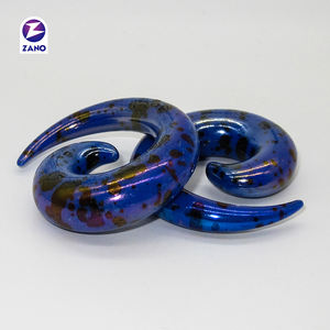 موسع أذن حلزوني من الأكريليك بطباعة رذاذ الطلاء، مجوهرات للجسم، هدية زفاف للجنسين - Product Image 4