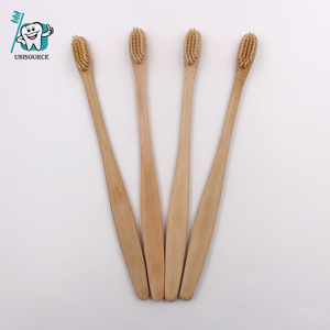 Cepillo de Dientes de Bambú para Adultos, Natural, Biodegradable, Mango Grueso, Manual, con Cerdas de Nailon - Product Image 1
