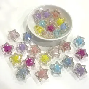260pcs DIY Beading Hairband Bracelets acrylic plastic lucite beads Candy Color 19mm Star Shaped Beads