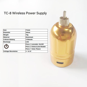 แหล่งจ่ายไฟไร้สายสำหรับเครื่องสัก 1700mAh แบตเตอรี่ลิเธียม ตัวเครื่องอะลูมิเนียมอัลลอยด์ขนาดเล็ก สำหรับช่างสักมืออาชีพ ใช้ในสตูดิโอ - Product Image 3