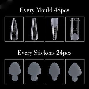 NOUVEAU Vente en gros 24pcs Tampon en <span class=keywords><strong>gel</strong></span> de silicone transparent, mat, double forme, pour extensions d'ongles. - Product Image 4