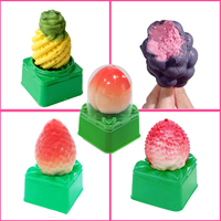 Es Krim Buah 3D Premium Grosir PoPI CAT Aneka Rasa Nanas Stroberi Anggur Leci Persik Kotak Manis