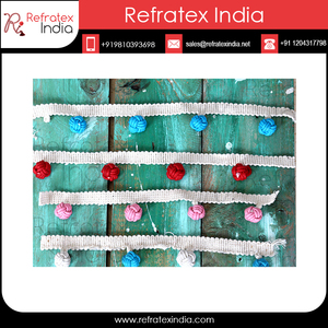 Supplier Of Pom Pom <b>Fringe</b> Pink White Cotton Pom Pom <b>Fringe</b> With Best Quality and Low Price - Product Image 5