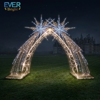 Arche lumineuse LED 3D en PVC pour décoration de jardin, idéale pour la remise des diplômes, Thanksgiving, Noël et Halloween, utilisation extérieure en ville