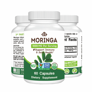 Cápsulas de Moringa en Polvo OEM, Ricas en Vitaminas y Minerales, Antioxidante para Adultos, Apoyo para las Articulaciones, Inmunidad y Sueño, 60 Unidades para Hombres - Product Image 1