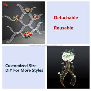 Fondo de Boda Geométrico Rectangular de Acero Inoxidable Liso, Diseño de Espejo Dorado/Plateado para Decoración de Bodas al Aire Libre - Product Image 3