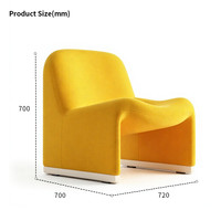 Sillones de Tela Amarilla de Lujo Ligero 2026 para Sala de Estar, Muebles Personalizados para el Hogar, Sillón Individual Tapizado Moderno y Suave