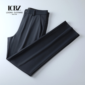 Pantalon de Costume Décontracté d'Été Ample à Coupe Droite pour Hommes, Grande Taille, en Laine/Soie Extensible et Imperméable – Vente en Gros - Product Image 6