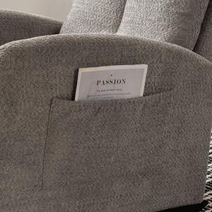 Mecedora reclinable DB Accent con respaldo alto y reposapiés, patas mecedoras de madera de goma para dormitorio y espacio vital - Product Image 5